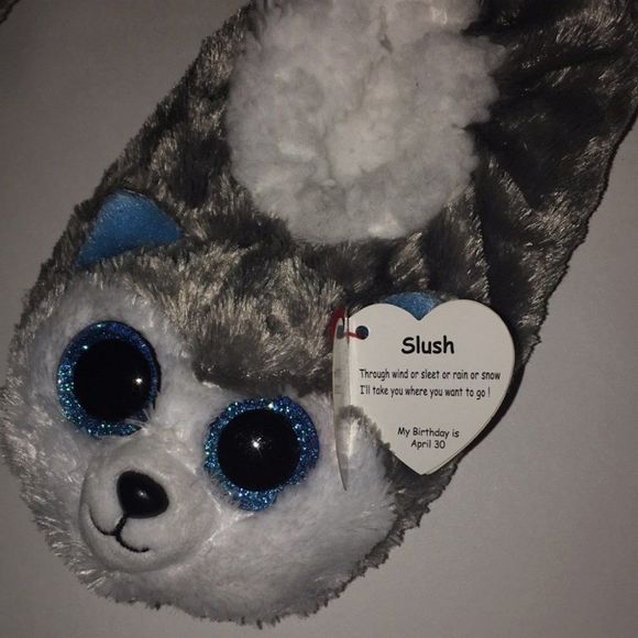 TY Beanie Boos SLUSH The Husky Children’s Slippers Size - Medium 1-3 NEW - Picture 6 of 7